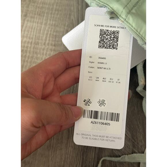 NWT Azazie Atelier Kamille Maxi Dress Mint Multi Floral Size 0 - Picture 6 of 10